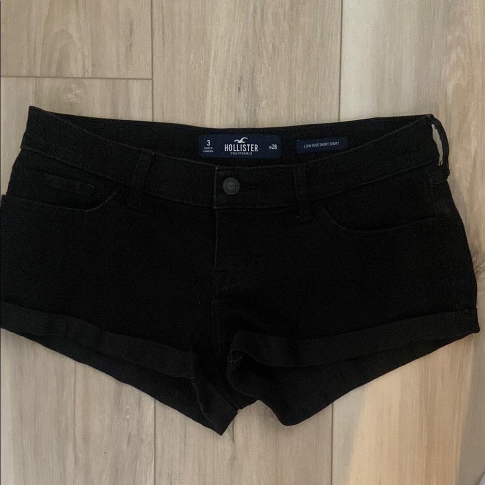 Hollister Women's Black Denim Shorts 3